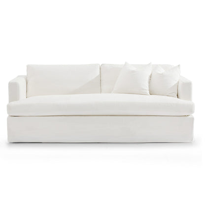 Suffolk 3 Seater Slip Cover Sofa - White Linen