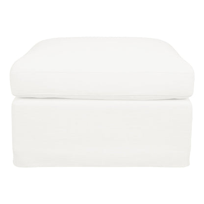 Suffolk Slip Cover Ottoman - White Linen