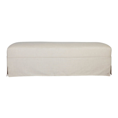 Cornwall Slip Cover Bench Ottoman - Natural Linen