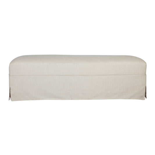 Cornwall Slip Cover Bench Ottoman - Natural Linen