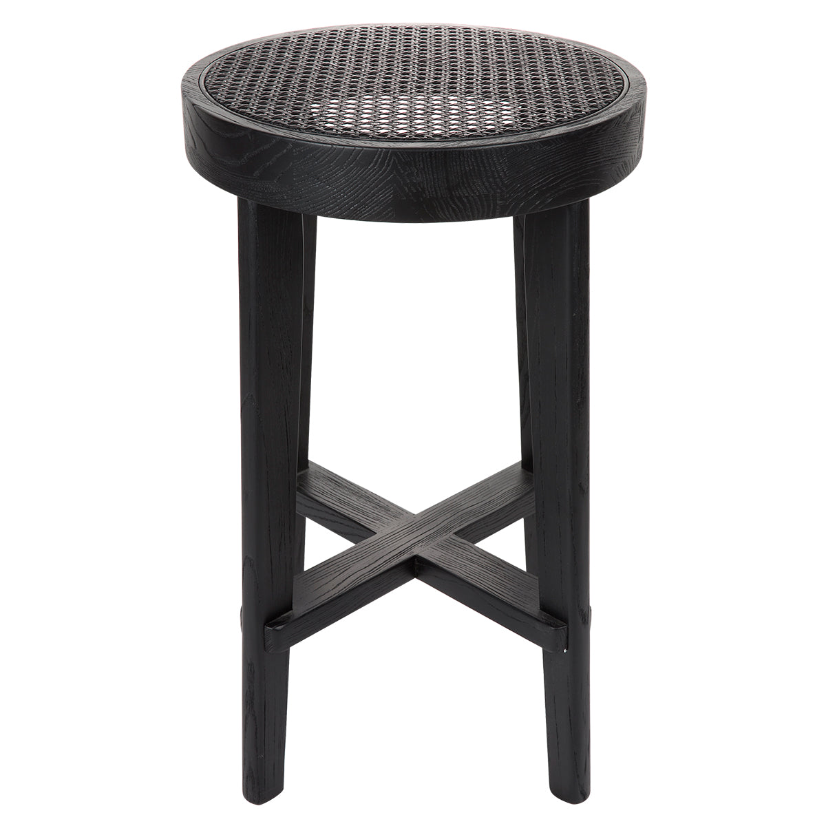 Watego Black Rattan Kitchen Stool