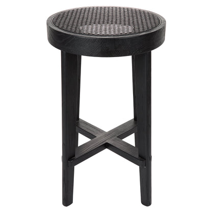 Watego Black Rattan Kitchen Stool