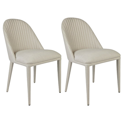 Enzo Panelled Dining Chair Set of 2  - Natural