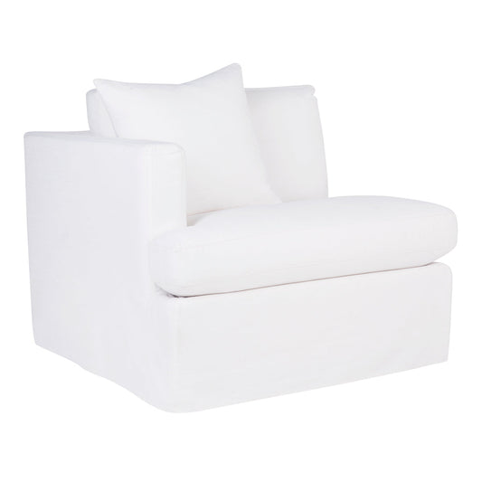 Suffolk Slip Cover Left Arm Facing Seat  - White Linen