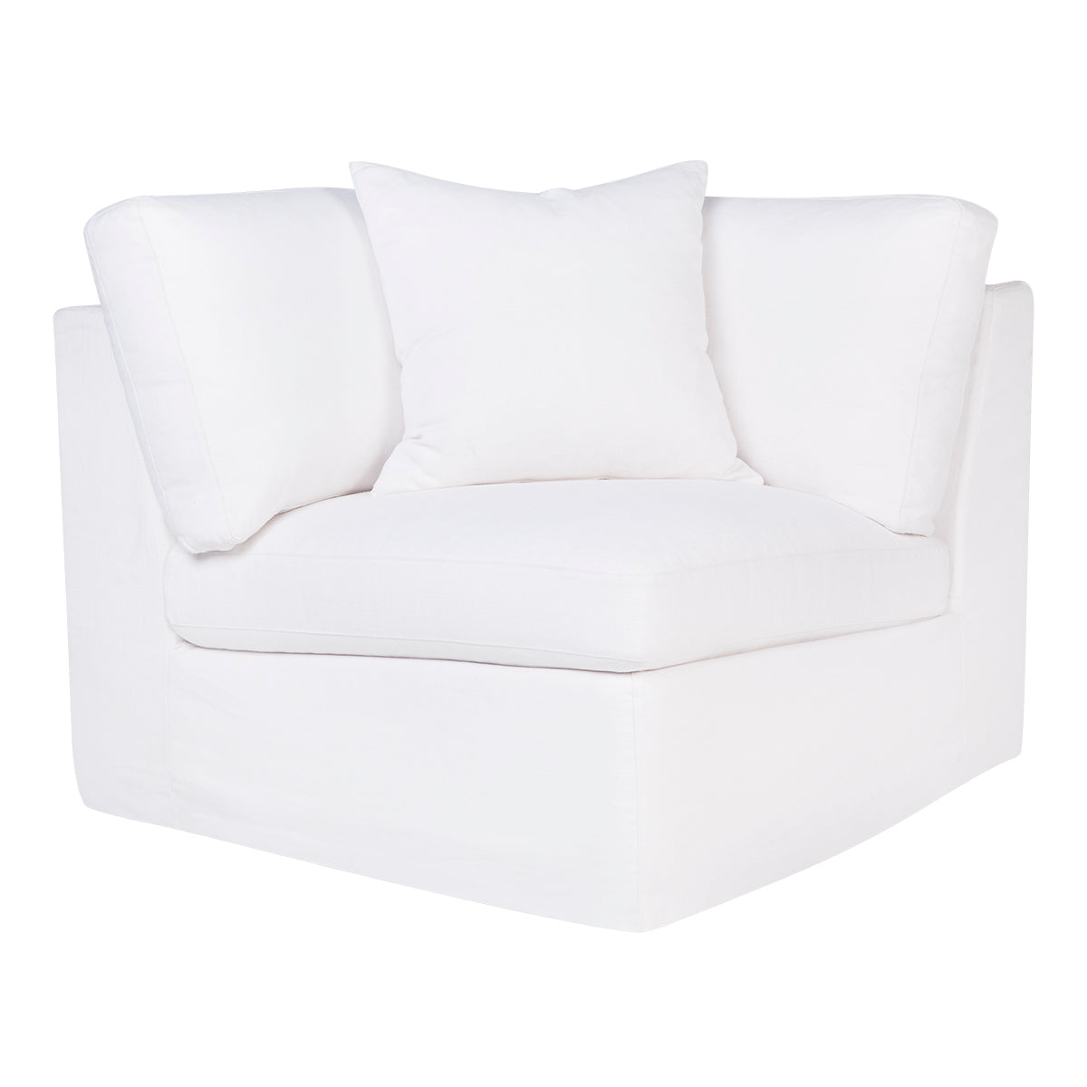 Suffolk Slip Cover Corner Seat Chair - White Linen