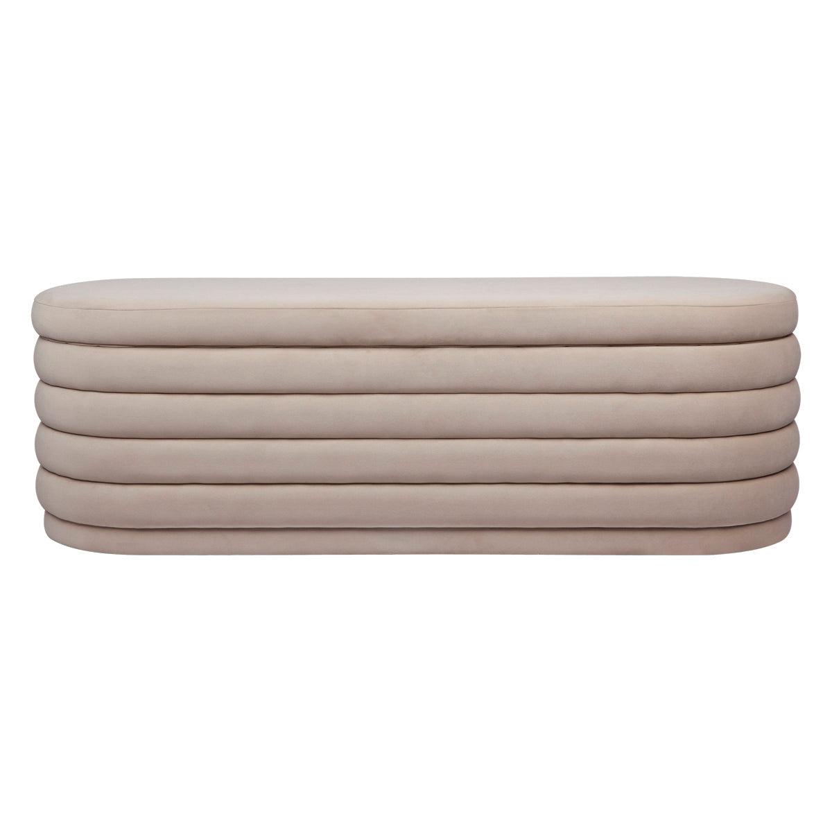 Celeste Storage Bench Ottoman - Nude Velvet