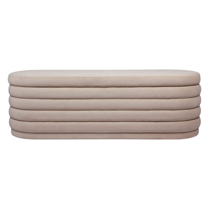 Celeste Storage Bench Ottoman - Nude Velvet