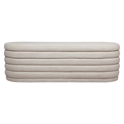 Celeste Storage Bench Ottoman - Off White Linen