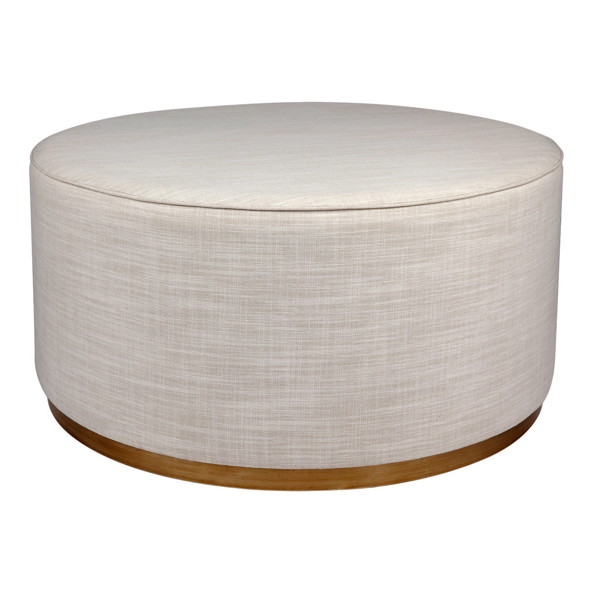 Rondo Round Ottoman - Off White Linen