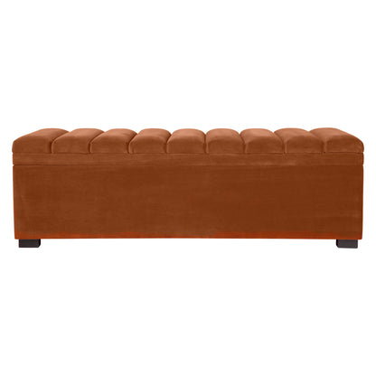 Brixton Storage Bench Ottoman - Caramel Velvet