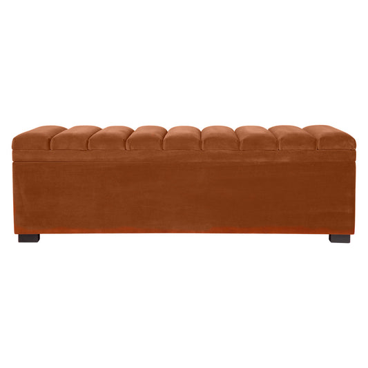 Brixton Storage Bench Ottoman - Caramel Velvet