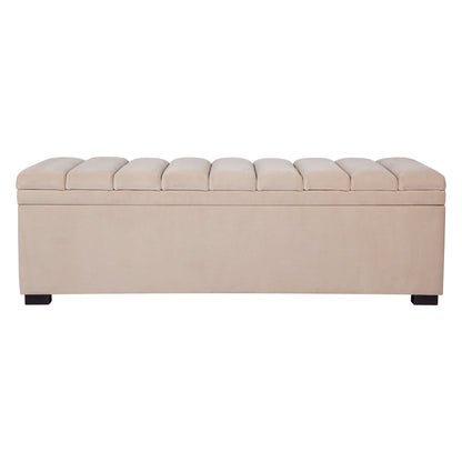 Brixton Storage Bench Ottoman - Nude Velvet