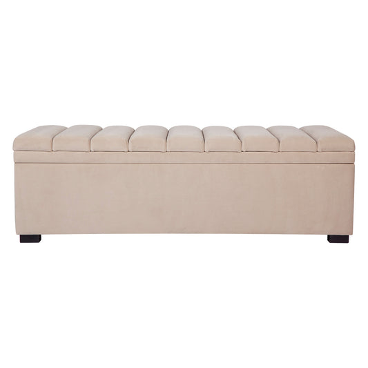 Brixton Storage Bench Ottoman - Nude Velvet