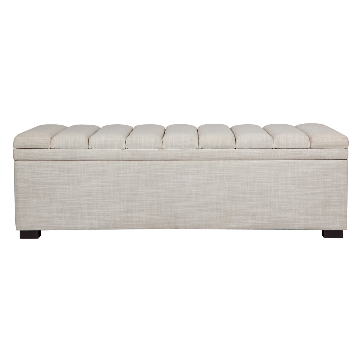 Brixton Storage Bench Ottoman - Off White Linen