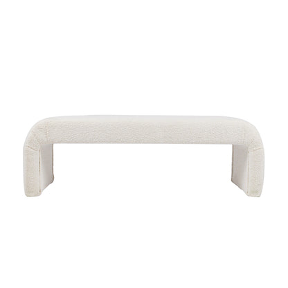 Kurva Bench Ottoman - White Boucle