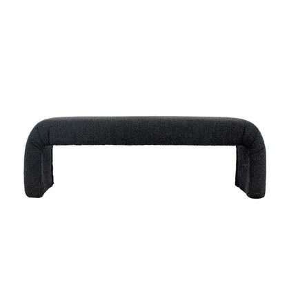 Kurva Bench Ottoman - Black Boucle