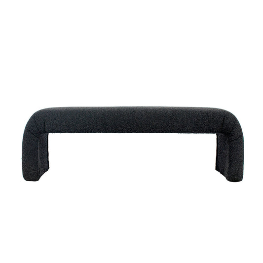 Kurva Bench Ottoman - Black Boucle