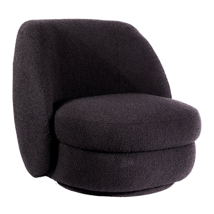 Delia Swivel Chair - Black Boucle