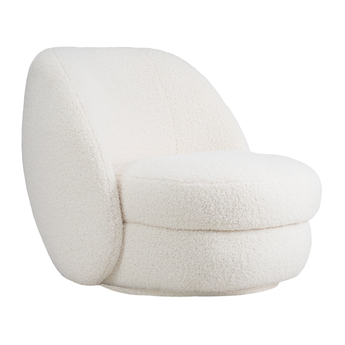 Delia Swivel Arm Chair - Off White Shearling