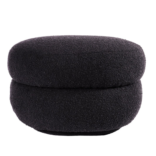 Delia Foot Stool - Black Boucle