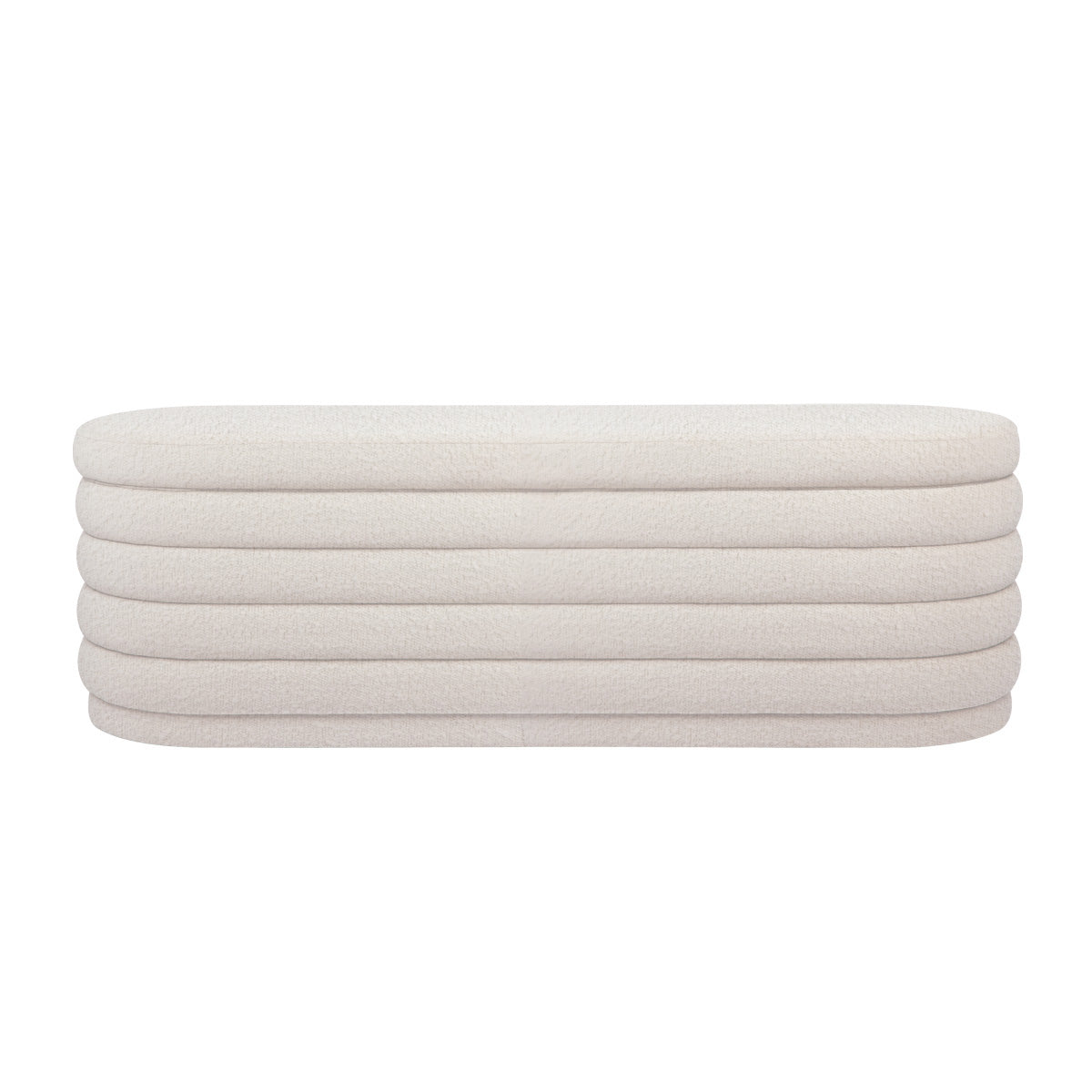 Celeste Storage Bench Ottoman - White Boucle