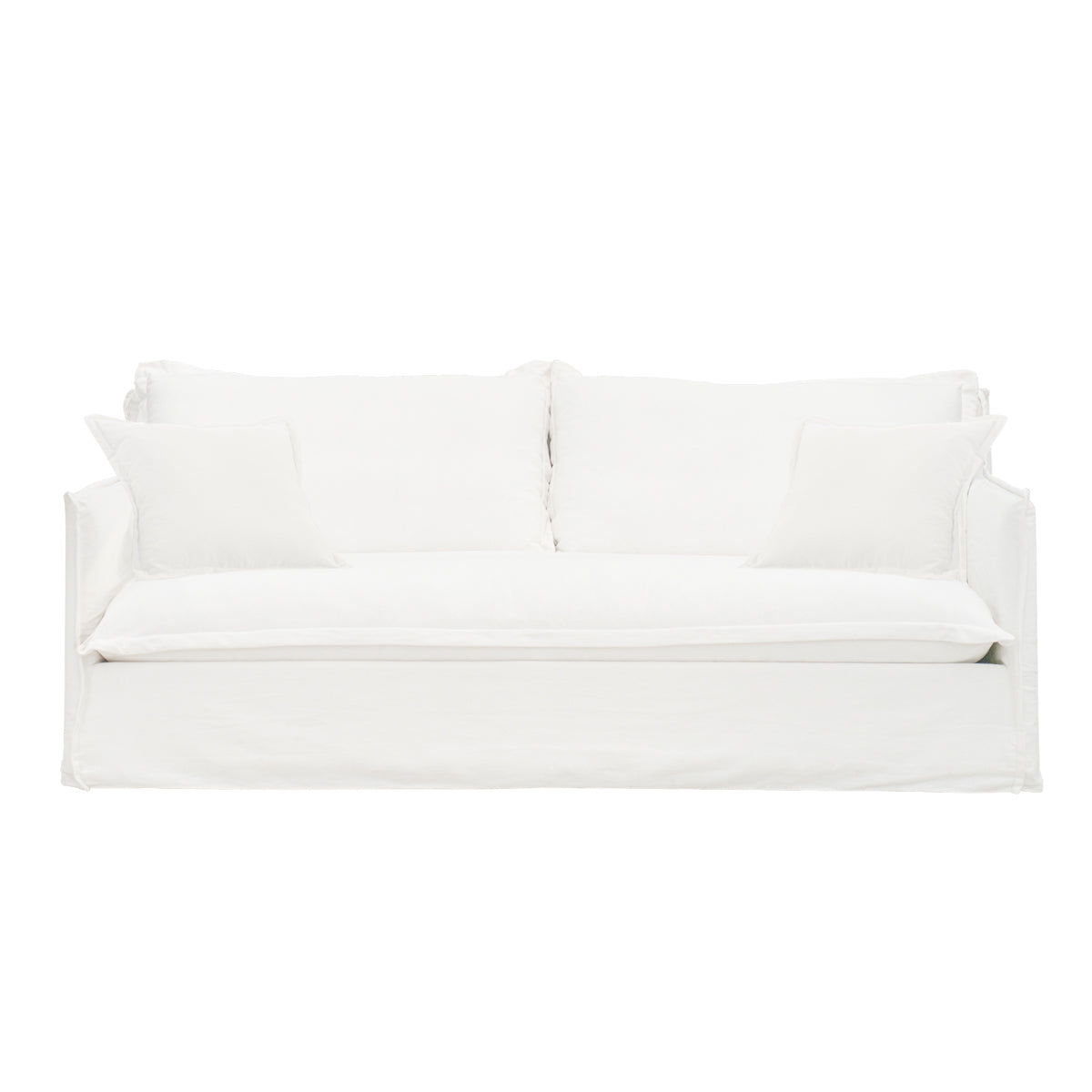 Cliff 3 Seater Slip Cover Sofa - White Linen