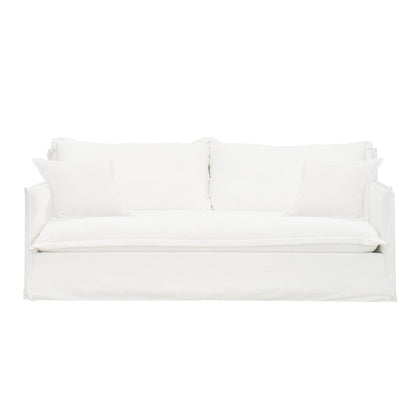 Cliff 3 Seater Slip Cover Sofa - White Linen