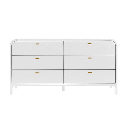 Hamilton Oak 6 Drawer Chest - White