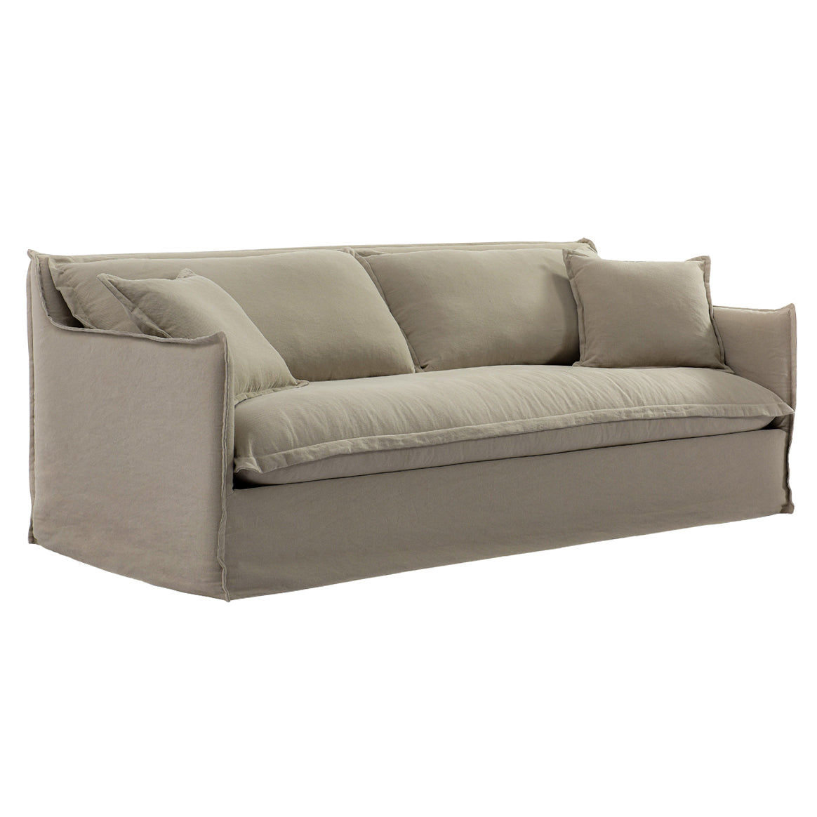 Cliff 3 Seater Slip Cover Sofa - Taupe Linen