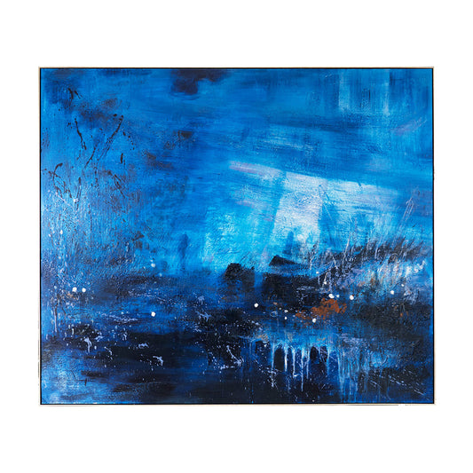 Blue Dusk Oil On Canvas Painting - Large