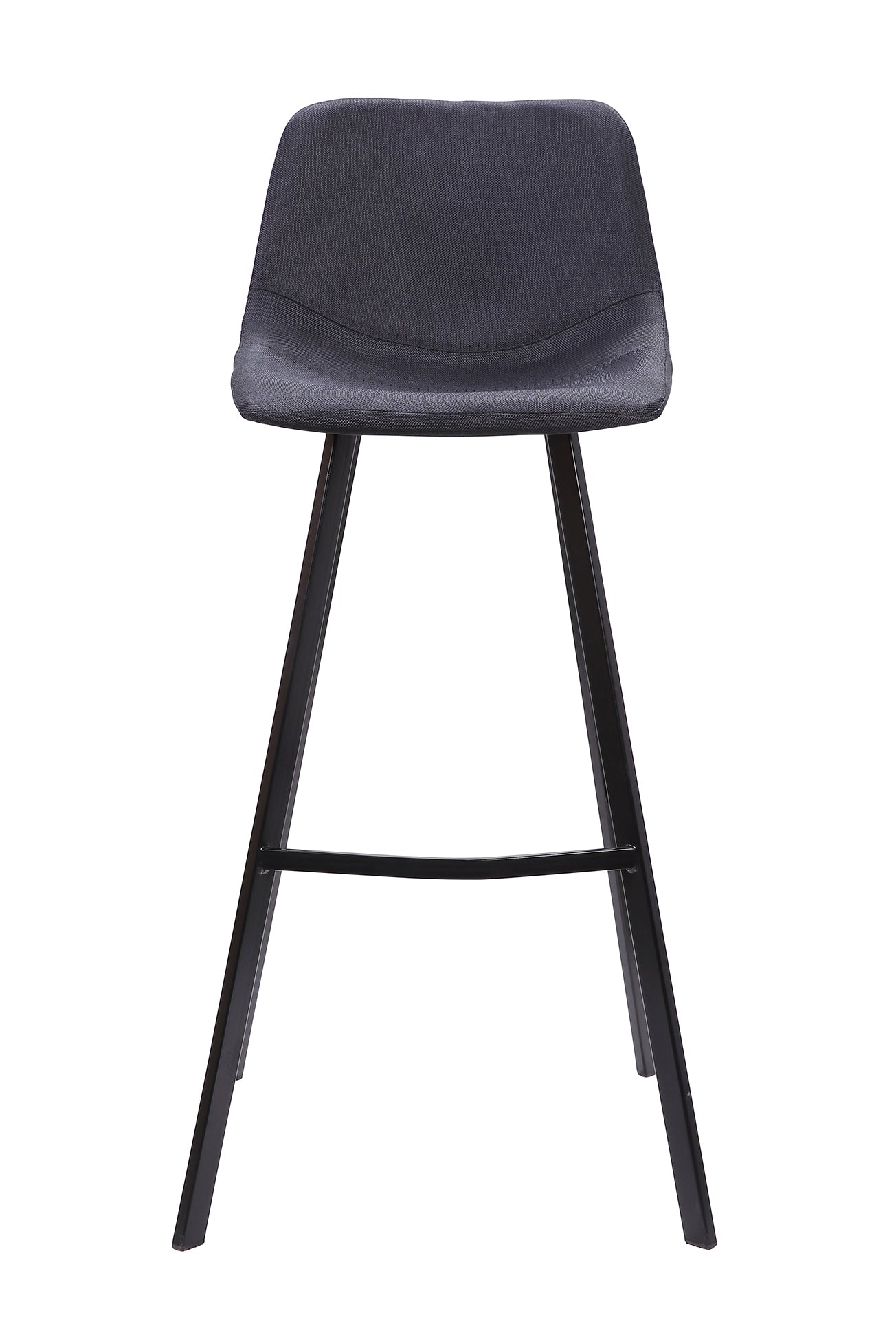 Black Fabric Bar Stool - Set of 2 (80cm)