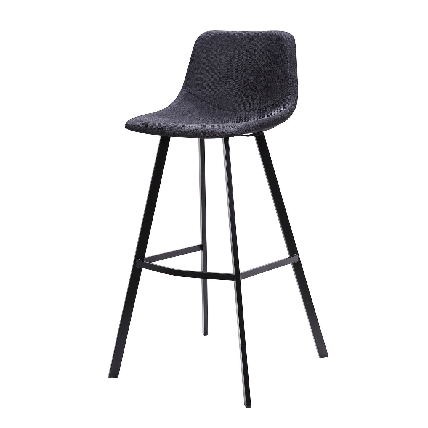 Black Fabric Bar Stool - Set of 2 (80cm)