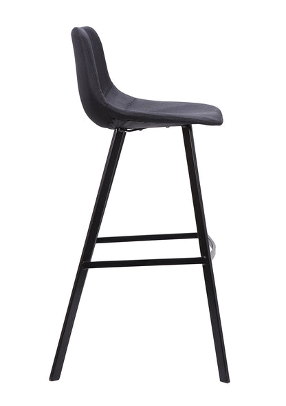 Black Fabric Bar Stool - Set of 2 (80cm)