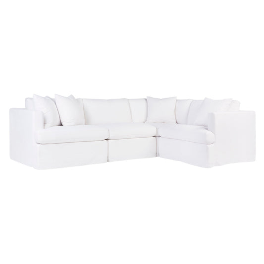 Suffolk Slip Cover Modular Sofa - White Linen Option 1