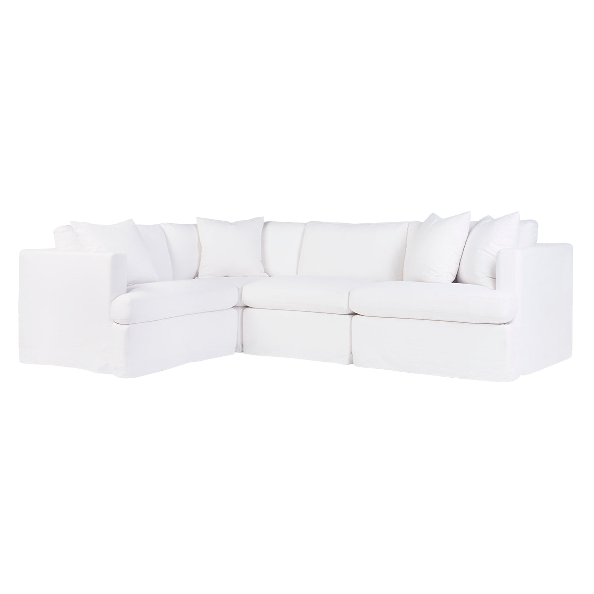 Suffolk Slip Cover Modular Sofa - White Linen Option 2