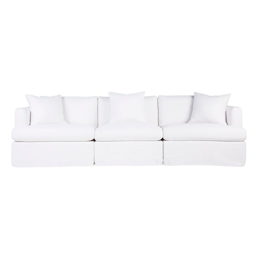 Suffolk Slip Cover Modular Sofa - White Linen Option 3