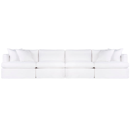 Suffolk Slip Cover Modular Sofa - White Linen Option 4