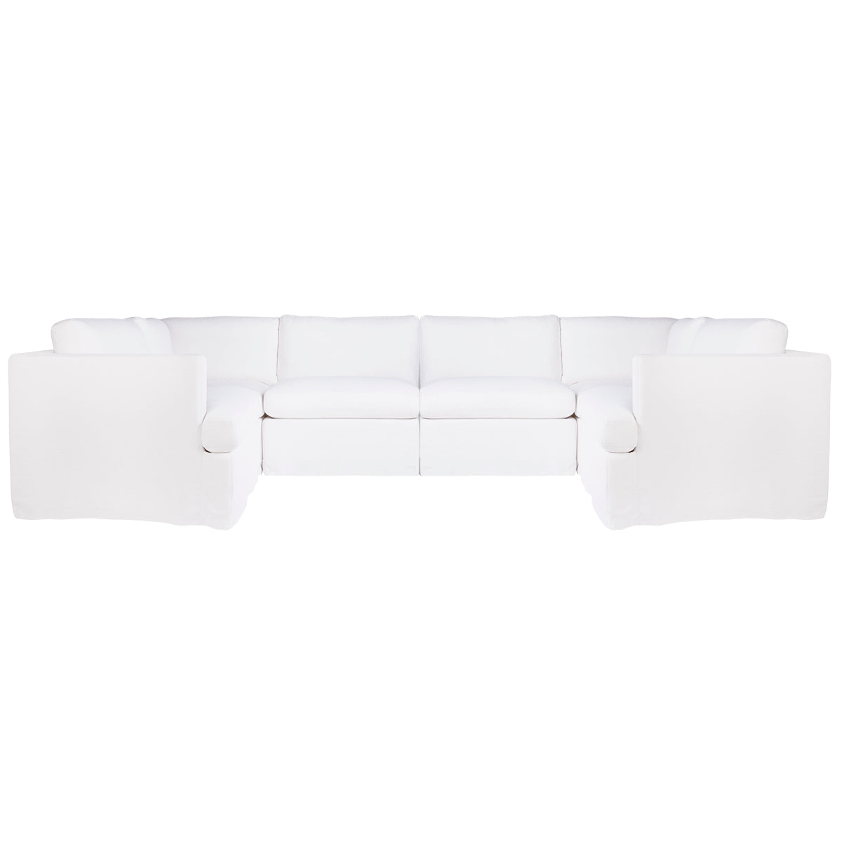 Suffolk Slip Cover Modular Sofa - White Linen Option 5