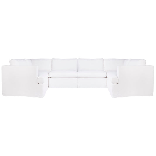 Suffolk Slip Cover Modular Sofa - White Linen Option 5