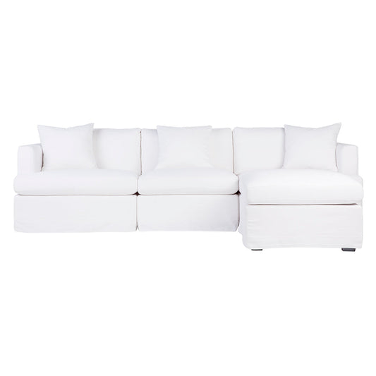 Suffolk Slip Cover Modular Sofa - White Linen Option 6