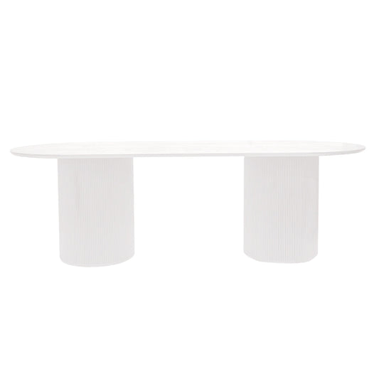 Dorian Oval Dining Table - 2.4m White