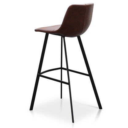 Cinnamon Brown PU Leather Bar Stool - Set of 2 (80cm)