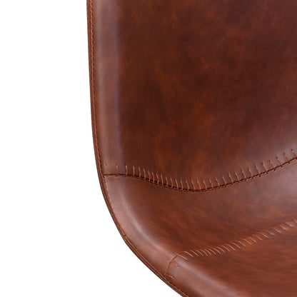 Cinnamon Brown PU Leather Bar Stool - Set of 2 (80cm)