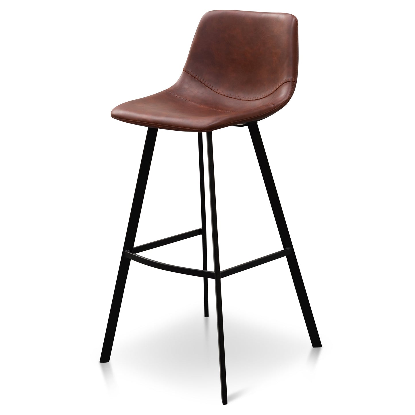 Cinnamon Brown PU Leather Bar Stool - Set of 2 (80cm)