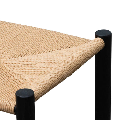 Black Low Stool - Natural Seat