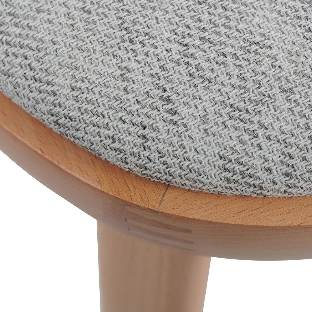 Natural Bar Stool with Grey Seat - Set of 2 (65cm)