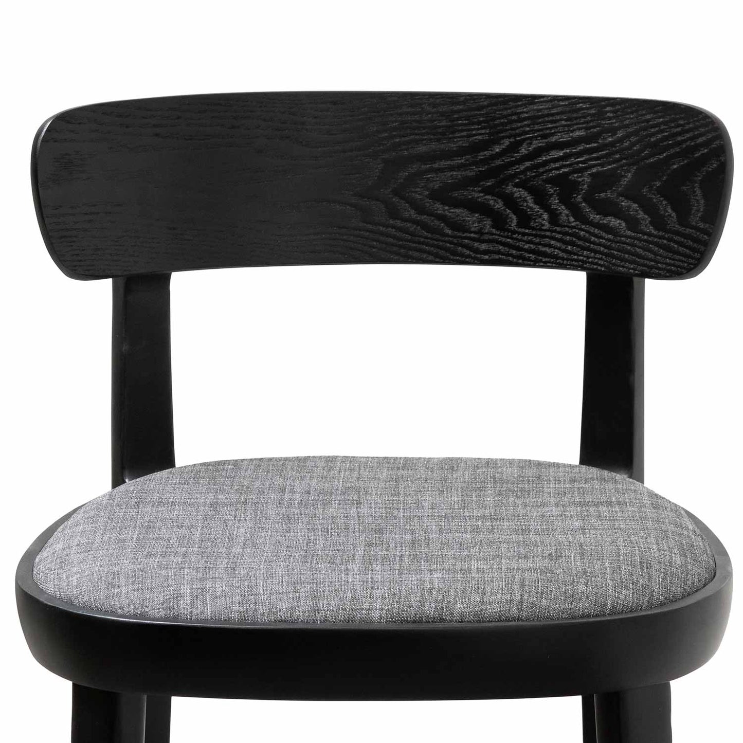 Black with Pepper Grey Seat Fabric Bar Stool - Set of 2 (65cm)