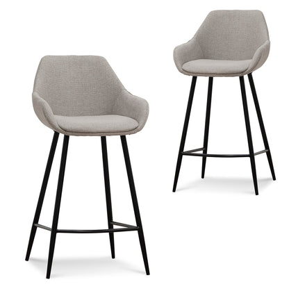 Beige Fabric Bar Stool - Set of 2 (68cm)