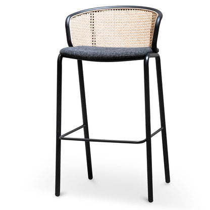 Black Legs Fabric Bar Stool - 75cm