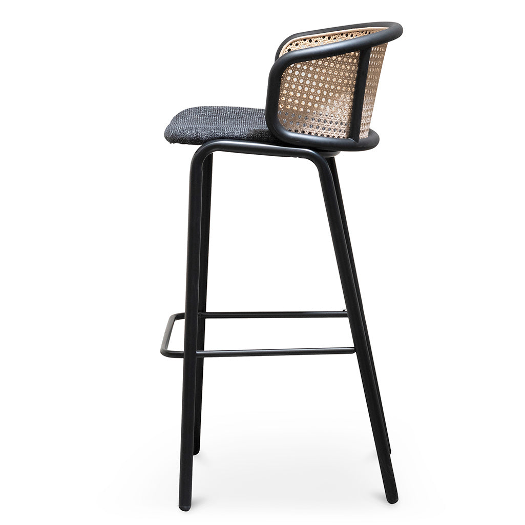 Black Legs Fabric Bar Stool - 75cm